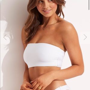 Seafolly White Bandeau Top - M